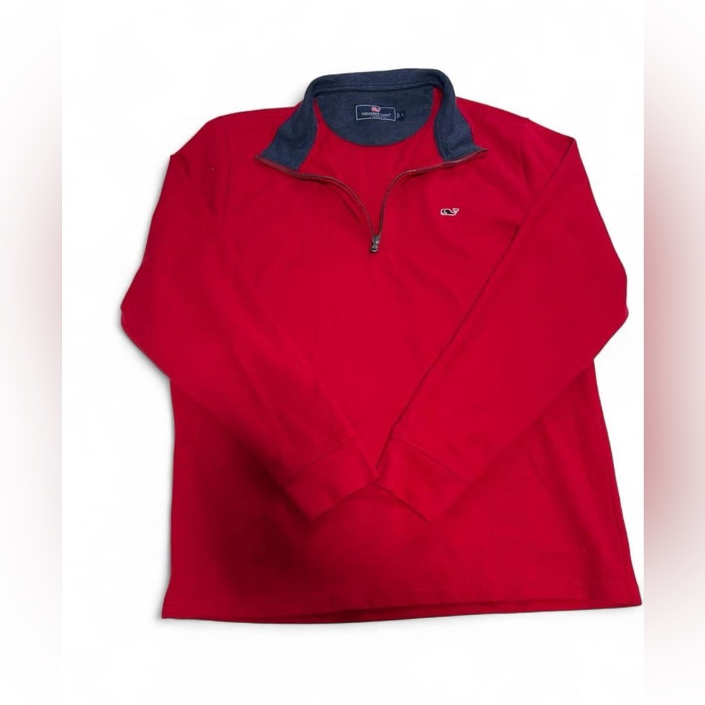 Vineyard Vines Red and Navy Quarter-Zip